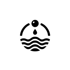 Abstract Water Symbol: Minimalist Black & White Design