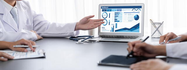 Business data dashboard provide business intelligence analytic for marketing strategy planning...