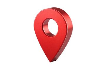 3D red location pin icon with a hollow center, representing navigation, direction, and maps in a sleek, modern design. Isolated on transparent background-generated by ai