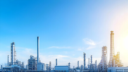 Industrial Plant Landscape Under Sunny Daylight