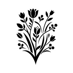 Elegant Black and White Floral Silhouette Design