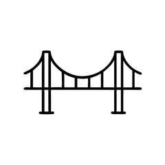 Suspension bridge icon in minimalist black outline style