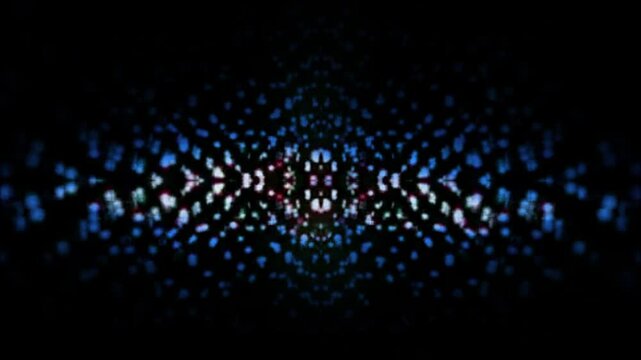 Glowing blue binary code creates a vibrant digital mosaic pattern on a dark technology background