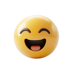Fototapeta premium 3D Happy Emoji: Yellow Smiley Face