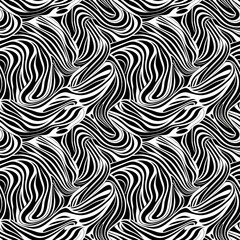 Fototapeta premium a black and white pattern with wavy lines