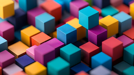 Fototapeta premium Colorful Geometric Blocks Abstract Design