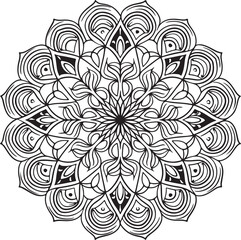 Outline Mandala for Coloring Book Page. Oriental Mandala vector. Mandala vector. Mandala Coloring book line art vector illustration