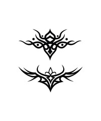 Obraz premium Tribal tattoo design with wings and skull emblem, vintage heraldic symbol