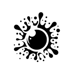 Abstract Eye Splash Logo - Black & White Graphic