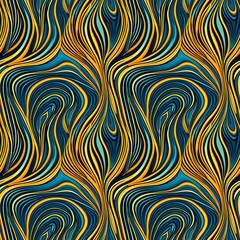 Obraz premium a blue and yellow swirl pattern on a black background