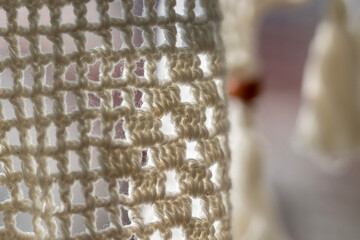 linen knit curtain texture, against the sun