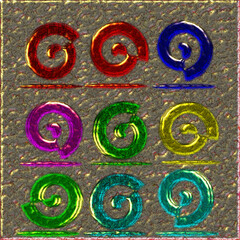 Spirale multipla multi colore in 3D, effetto  gioielleria
