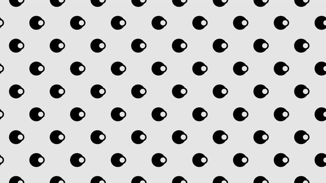 Dotted pattern with evenly spaced circles graphic animation. Alpha channel. Transparent background motion design. 4K resolution