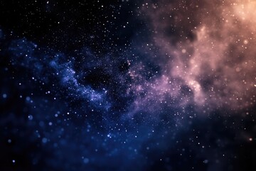 Fototapeta premium Cosmic dust and nebulae swirl in a mesmerizing display of blue and pink hues, creating a stunning galaxy-like scene.