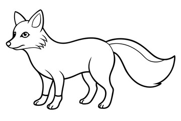 fox silhouette line art vector illustration with a white background