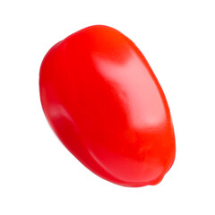One fresh ripe tomato isolated on white