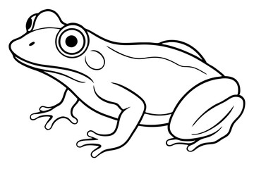 frog silhouette line art vector illustration with a white background