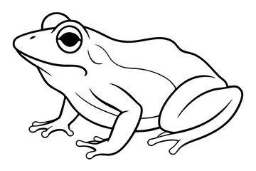 frog silhouette line art vector illustration with a white background