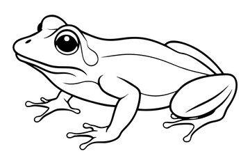 frog silhouette line art vector illustration with a white background