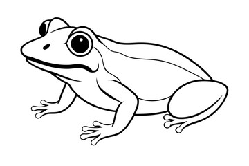 frog silhouette line art vector illustration with a white background