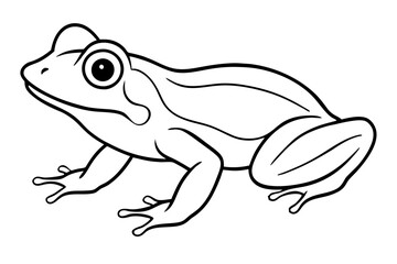 frog silhouette line art vector illustration with a white background