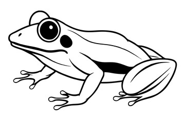 frog silhouette line art vector illustration with a white background