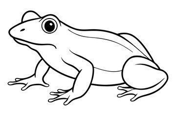 frog silhouette line art vector illustration with a white background