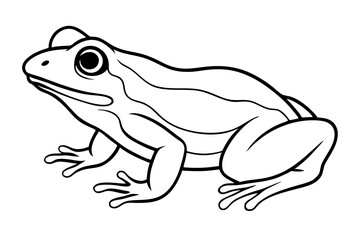 frog silhouette line art vector illustration with a white background