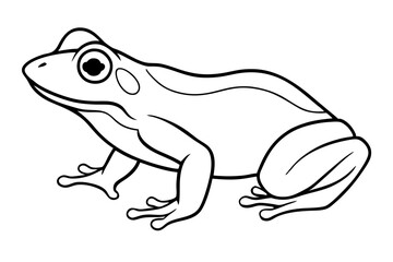 frog silhouette line art vector illustration with a white background
