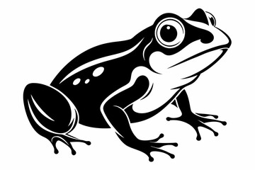 frog silhouette line art vector illustration with a white background