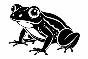 frog silhouette line art vector illustration with a white background