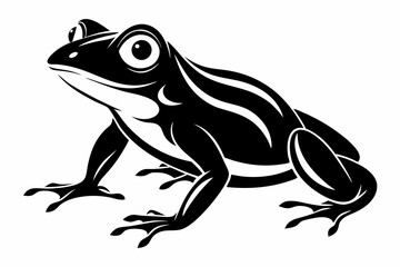 frog silhouette line art vector illustration with a white background