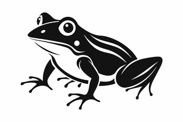 frog silhouette line art vector illustration with a white background