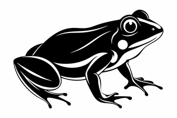 frog silhouette line art vector illustration with a white background