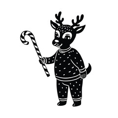 Fototapeta premium santa claus with reindeer