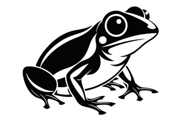 frog silhouette line art vector illustration with a white background