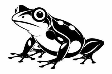 frog silhouette line art vector illustration with a white background