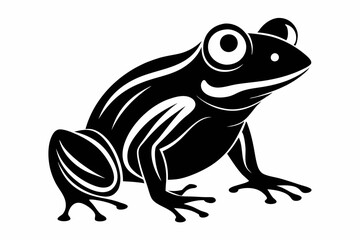 frog silhouette line art vector illustration with a white background