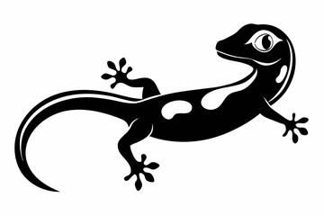 Naklejka premium gecko silhouette line art vector illustration with a white background