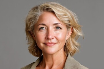 Fototapeta premium Mature Woman Portrait, Neutral Expression