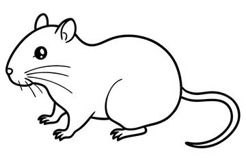 gerbil silhouette line art vector illustration with a white background