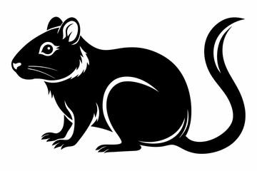 gerbil silhouette line art vector illustration with a white background