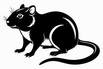 gerbil silhouette line art vector illustration with a white background