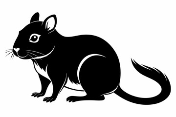 gerbil silhouette line art vector illustration with a white background