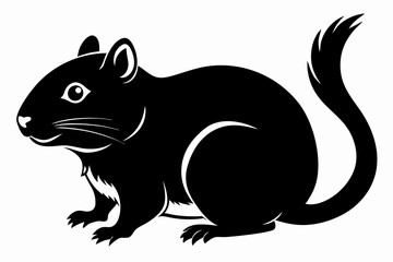 gerbil silhouette line art vector illustration with a white background