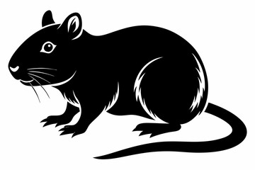gerbil silhouette line art vector illustration with a white background