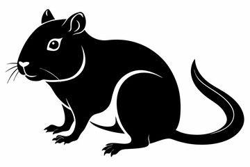 gerbil silhouette line art vector illustration with a white background
