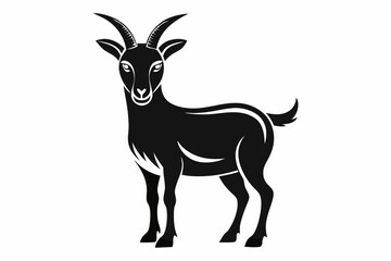 goat silhouette line art vector illustration with a white background