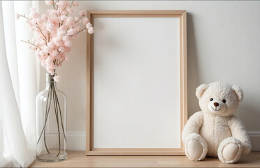 Boho baby room mockup frame
