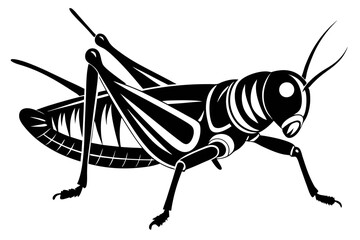 grasshopper silhouette line art vector illustration with a white background